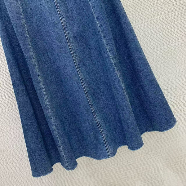 CC 2026 Maxi Skirt Blue Denim Cotton 411882