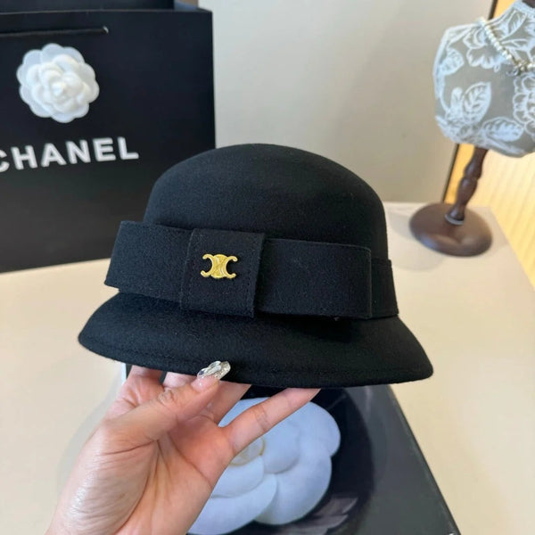 CC Bow Cashmere Bucket Hat 425553
