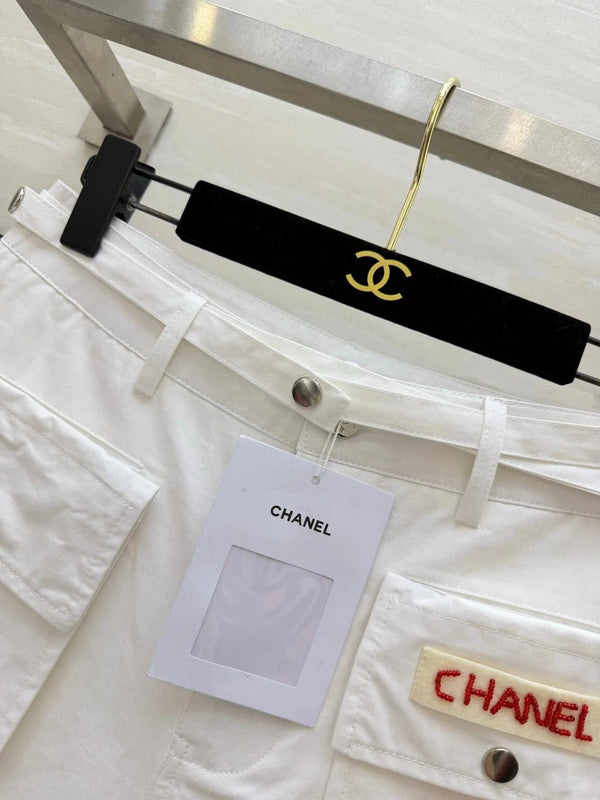 CC 2026 Cargo Shorts White Red Cotton 414225