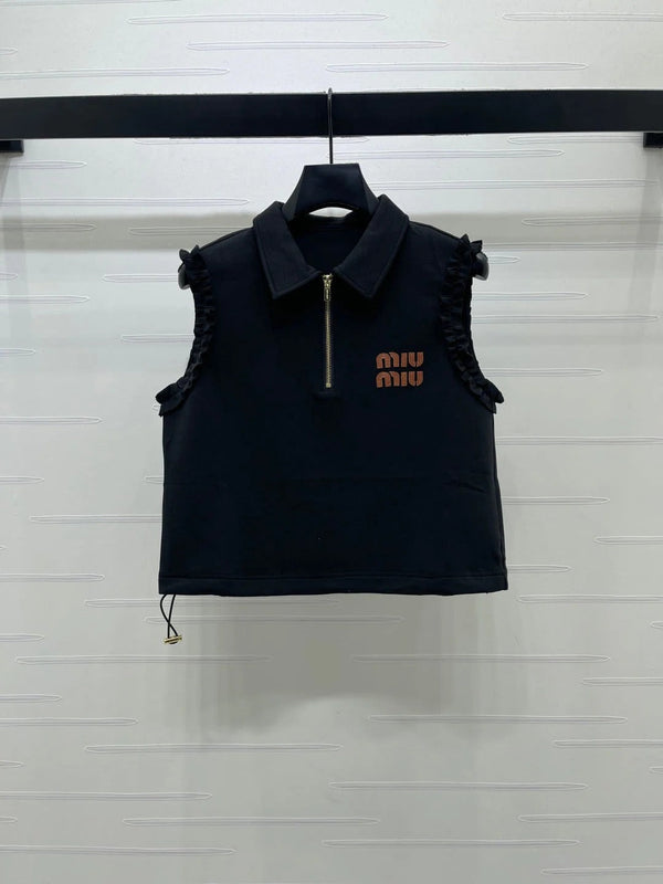 Miu 2026 Vest Shirt and Casual Shorts Set Cotton 645479