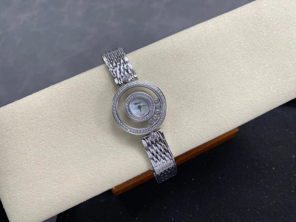 Chopard Happy 28mm Mop Dial Diamond Bezel Steel