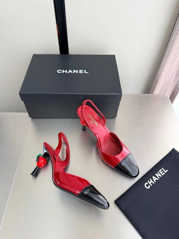 CC 2026 Little Red Apple Heel Slingback 85mm Lambskin 929465