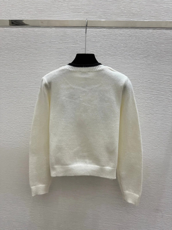 Chanel 2026 Crew-neck Cardigan With Bow Wool 244596