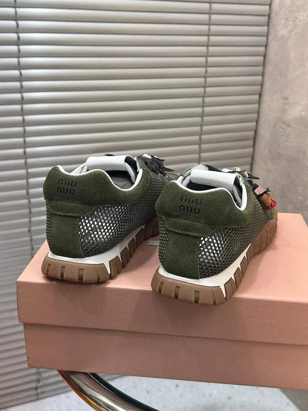 Miu 2026 Tyre Sneakers Mesh Suede Leather 952934