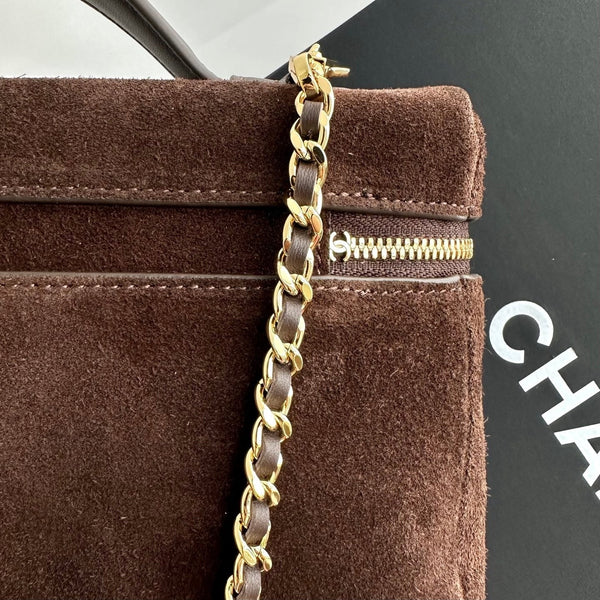 CC 2026 Vanity Bag 28CM With Chain Suede Leather