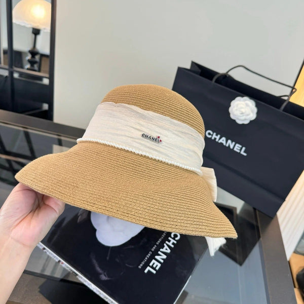 CC Bow Pearl Straw Hat 400895