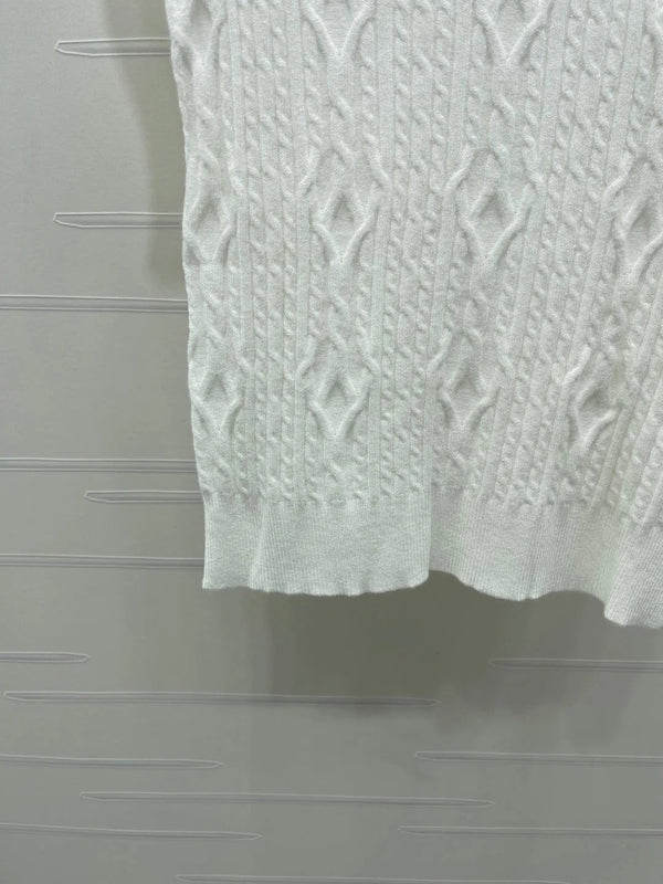 CC 2026 Crew Neck Cable Knit Vest Cotton 677762
