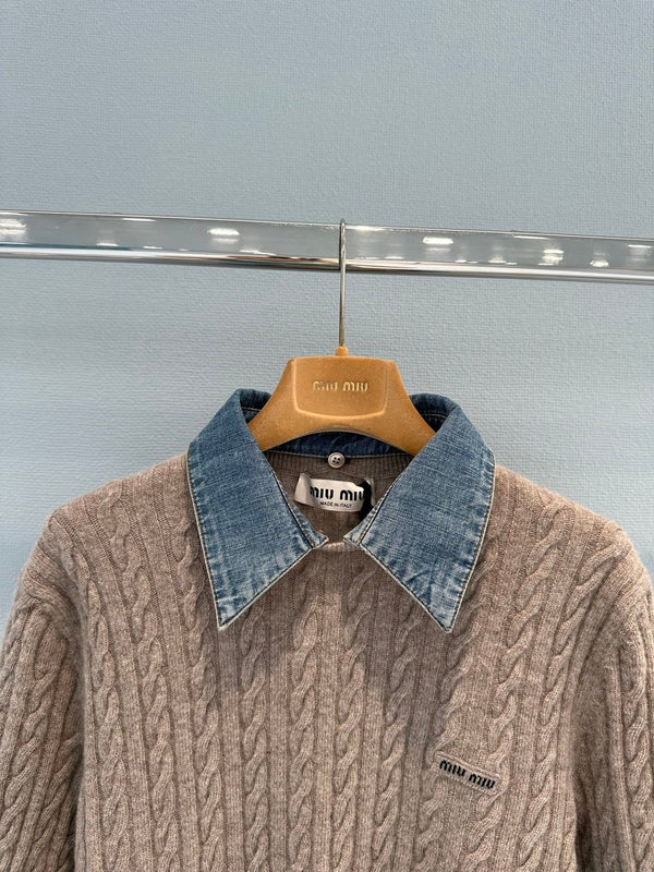 Miu 2026 Shirt Brown Wool 645128
