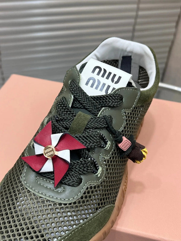 Miu 2026 Tyre Sneakers Mesh Suede Leather 952934