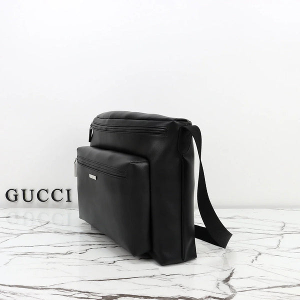 GG 2026 Tag Large Crossbody Bag Black Calfskin