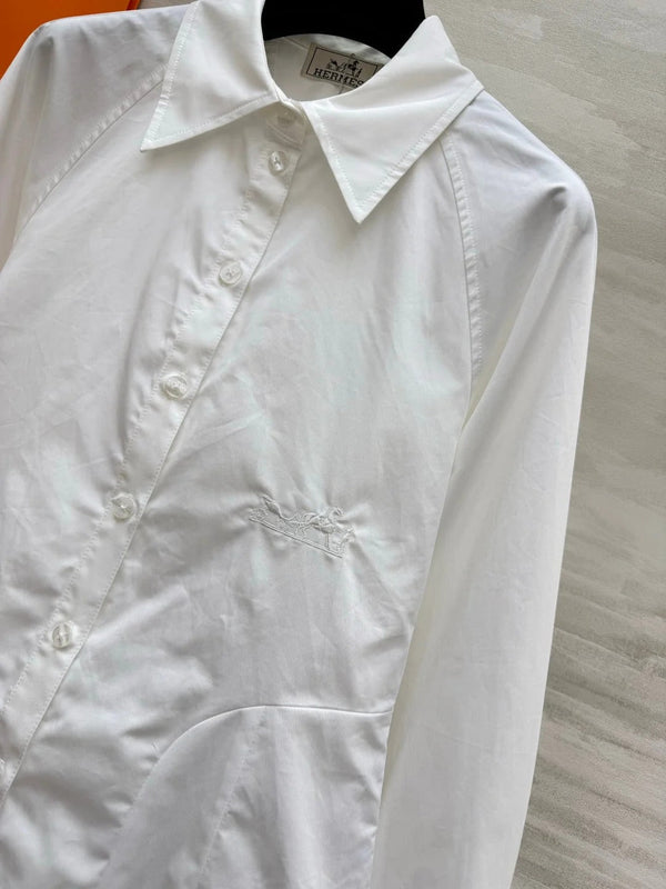 HM 2026 Embroidered Shirt White Cotton 416108
