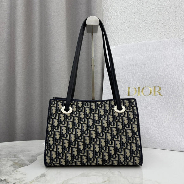 CD 2026 Promenade Bag 27cm Canvas Suede Leather