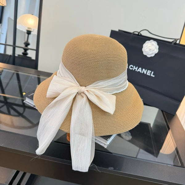 CC Bow Pearl Straw Hat 400895