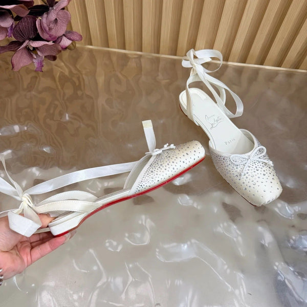 CL Sweetie Jane Strass Ballerina Flat Strass Silk Leather 853096