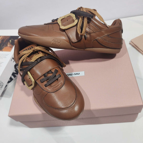 Miu 2026 Buckle Sneaker Leather 953679