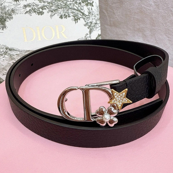 CD 2026 Lucky Montaigne Star Belt 20mm Suede Calfskin 193836