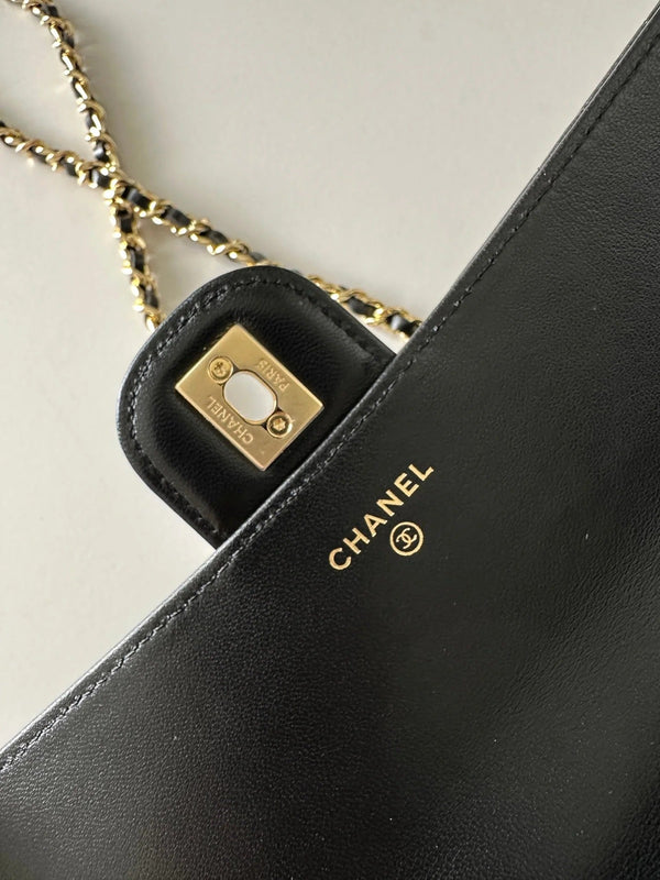 CC 2026 Long Top Handle Clutch 25cm Lambskin