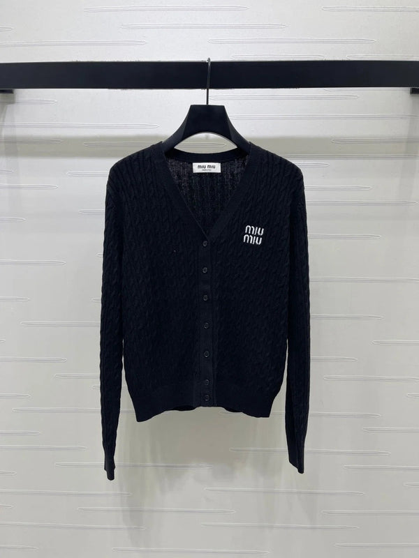 Miu 2026 Knit V-neck Long-Sleeve Cardigan Wool 417676