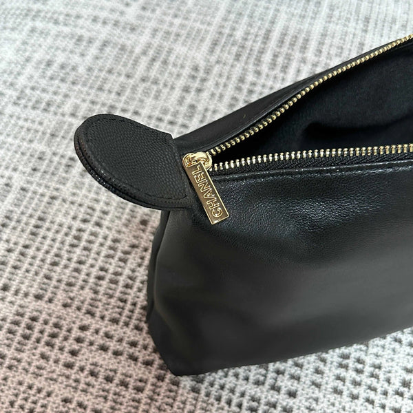 CC 2026 Diamond Flap Shoulder Bag 29cm Black Calfskin Caviar