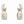 CC Pendant Looked Double C Diamond Light Gold Earrings