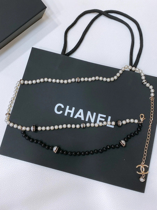 CC 2026 Two-Tone Pearl CC Layered Necklace Belt