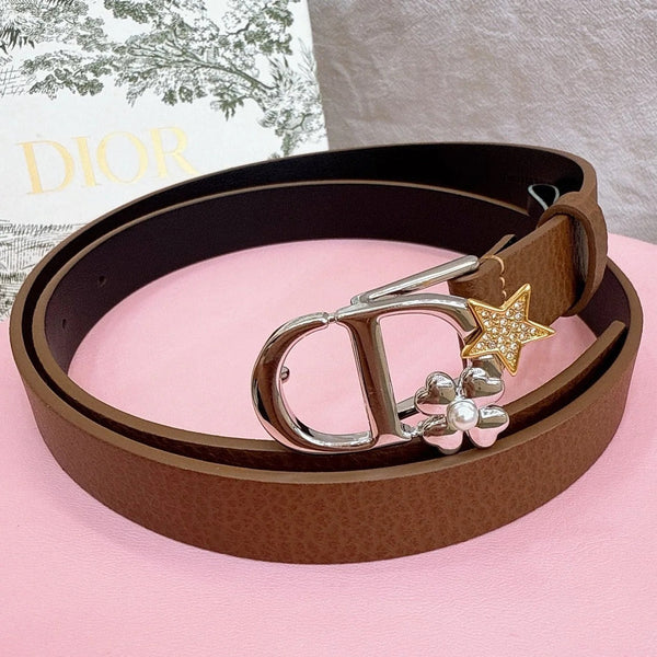 CD 2026 Lucky Montaigne Star Belt 20mm Suede Calfskin 193836
