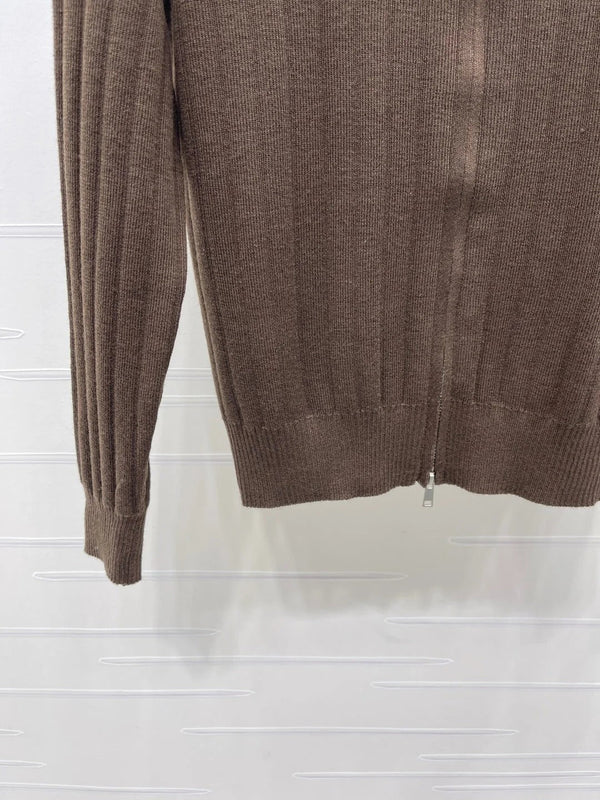 Miu 2026 Vertical Ribbed Knit Cardigan Wool 417648