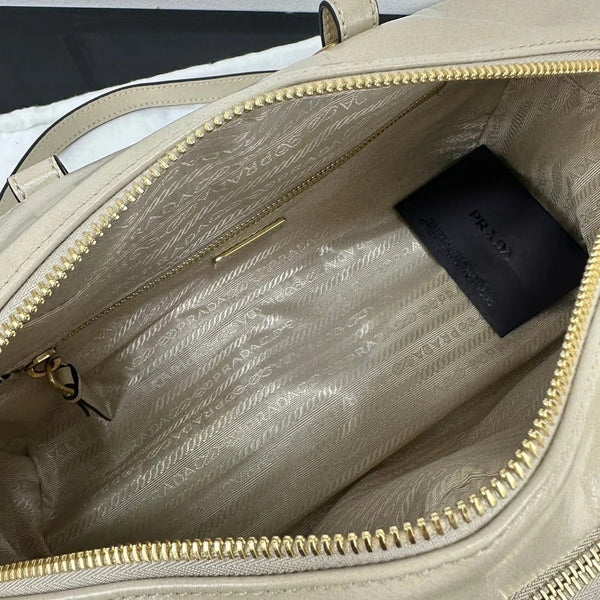 Prad 2026 Dangle Medium Shoulder Bag 30cm Patent Calfskin