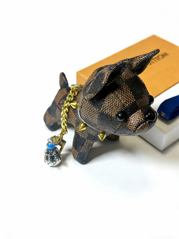 LV Brown Monogram Canvas Dog Charm