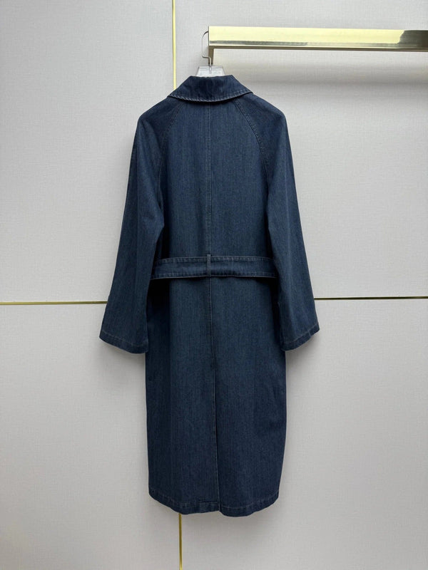 CC 2026 Denim Long Coat Blue Cotton 771515
