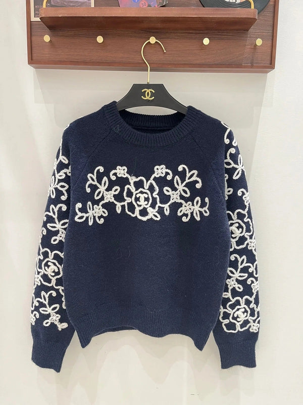 Chanel 2026 Floral Embroidery Sweater Wool 244912
