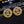 CC Metal Heart Double C Gold Earrings