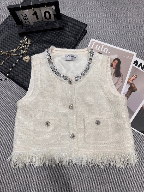 Chanel 2026 Sequined Suit Cream Wool Acrylic 210592