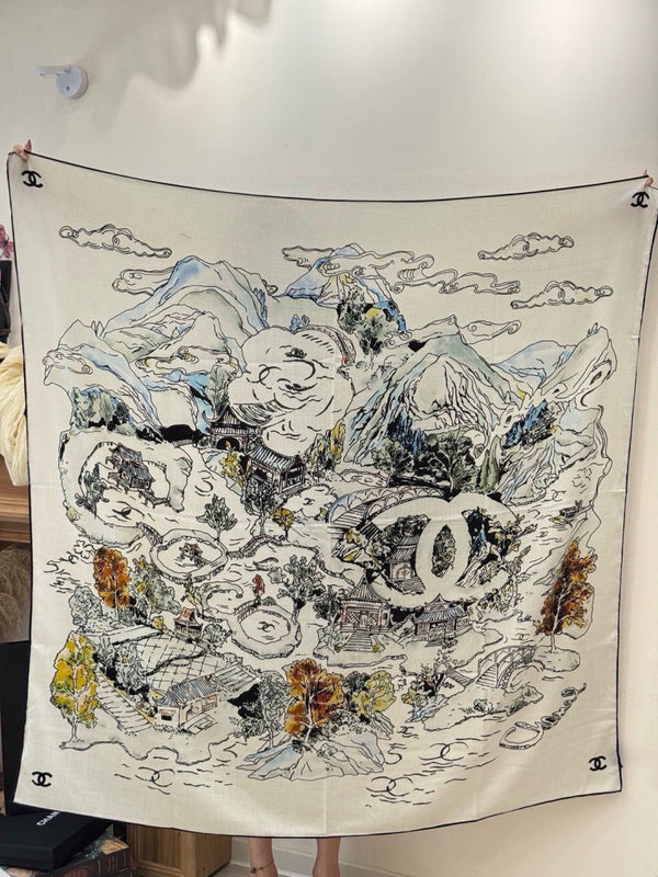 CC 26s Scarf 140 In Cashmere Silk 309324