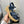 PEEP-TOE THICK SOLE SANDALS IN NAVY BLUE PATENT LAMBSKIN