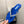 THONG SLIDE IN COBALT BLUE SUEDE WITH WHITE CRYSTALS