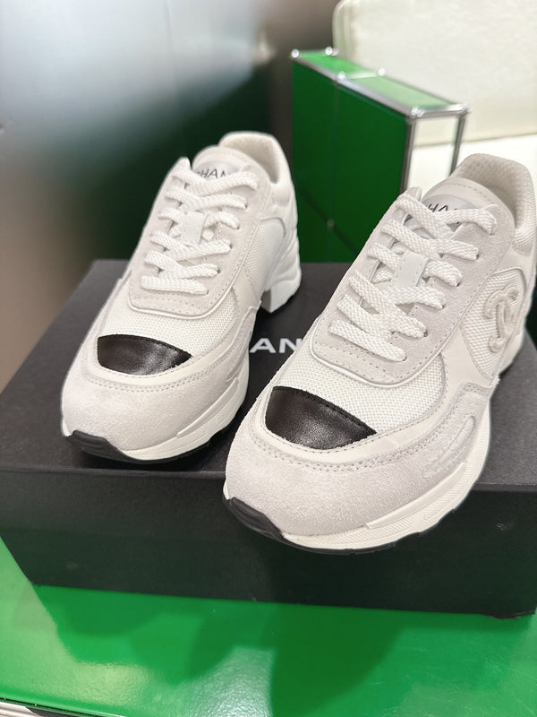 Chanel Low-Top Sneakers 30mm Off-White Calfskin Leather and Mesh 507542