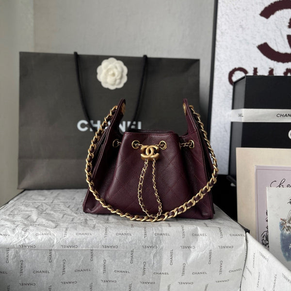 CC 26c Hobo Bag 22cm Burgundy Caviar Leather GHW