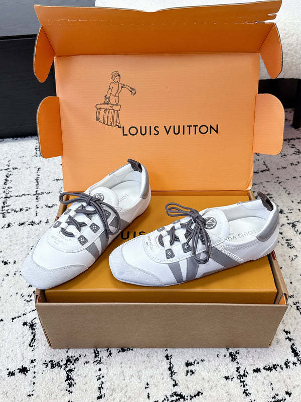 LV Sneakerina Sneaker Grey White Suede Leather 616975