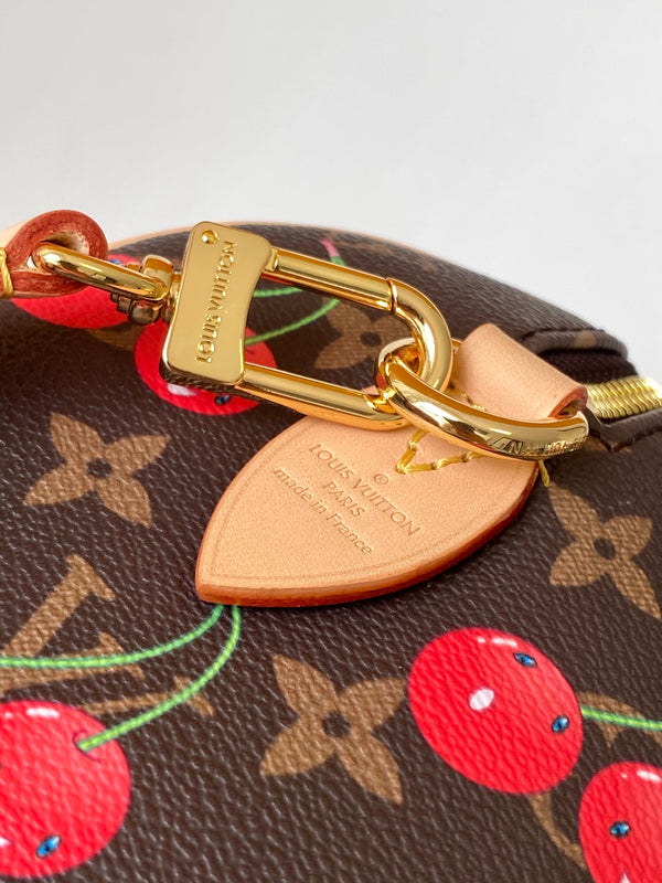 LV x TM Speedy Bandoulière 20cm Brown Monogram Cherry Canvas Cowhide GHW
