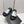 CC Flat Slip-on Sandals Sliver Glossy Leather 798340