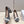 CD 26s Block Heel Pumps 7cm White Black Oblique Canvas 121648