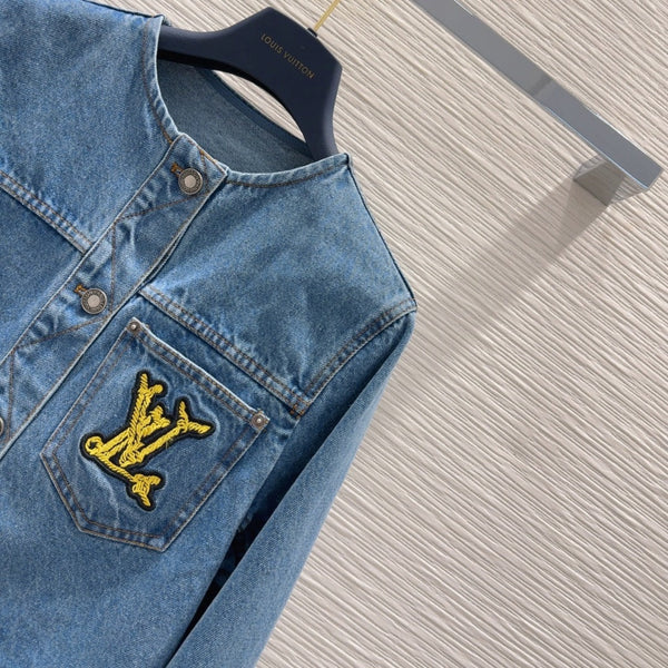 LV 25 Long Sleeve Denim Jacket Blue Cotton