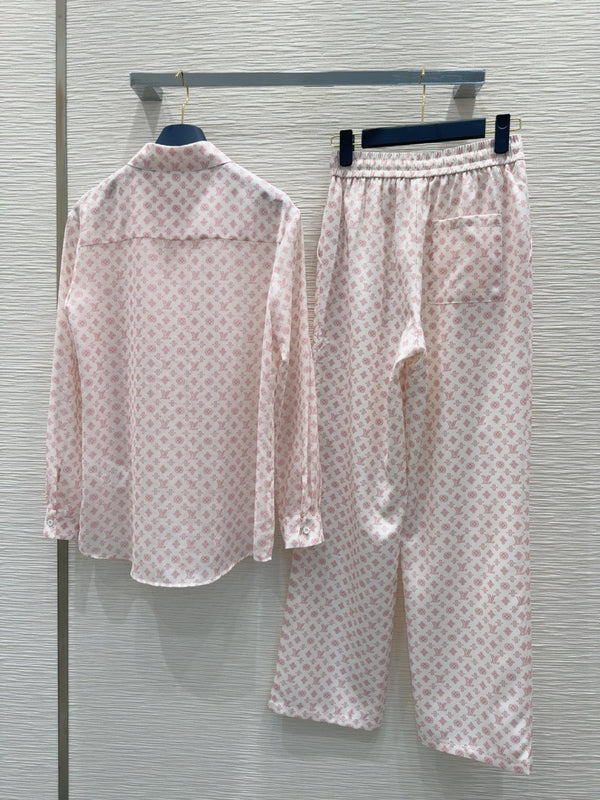 LV 25S Slightly Transparent Set Pink White Poliester
