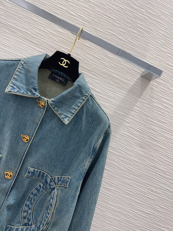 CC 2026 Large Double C Jacket Blue Cotton 426352