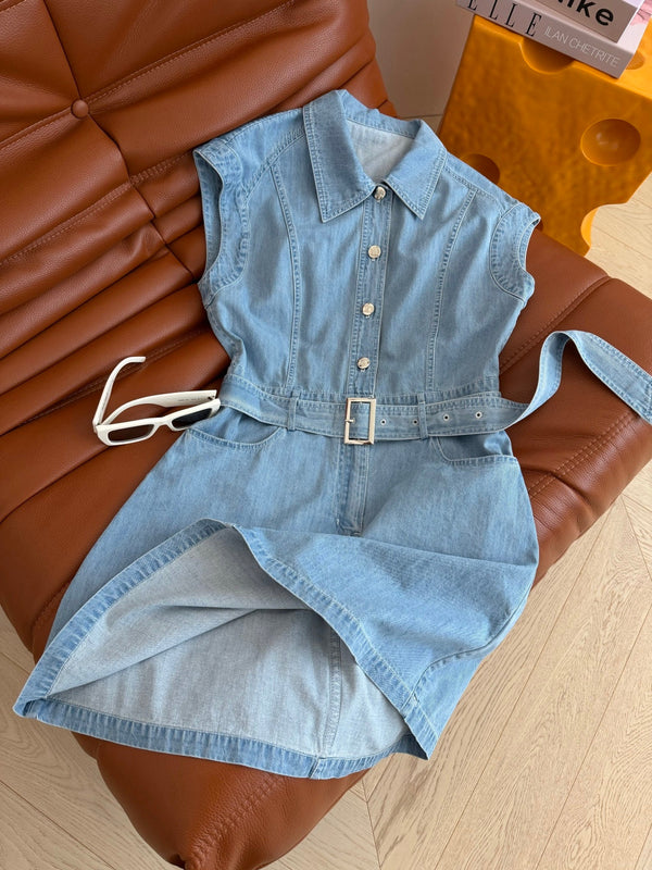 CL 26s Light Blue Washed Denim Dress 398137