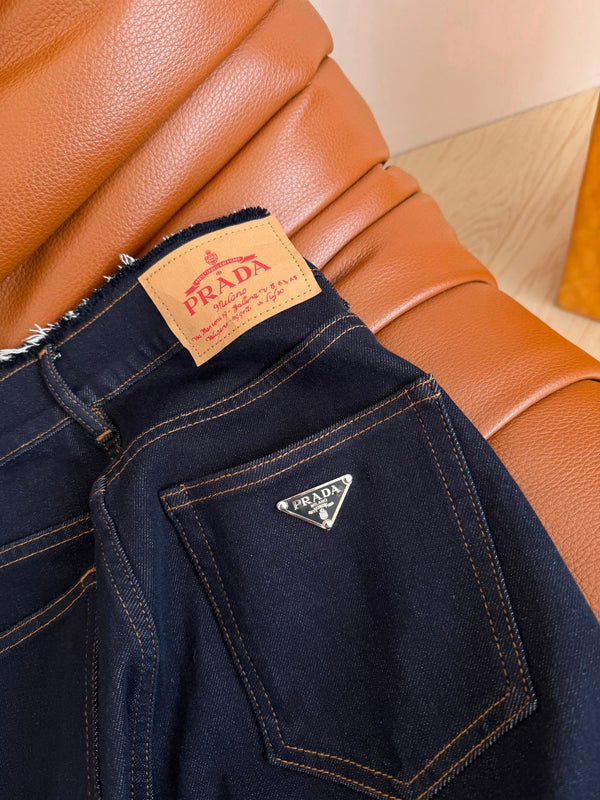 Prad 26s Straight Leg Jeans Dark Blue Denim 420966