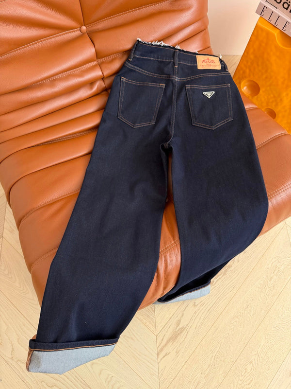 Prad 26s Straight Leg Jeans Dark Blue Denim 420966