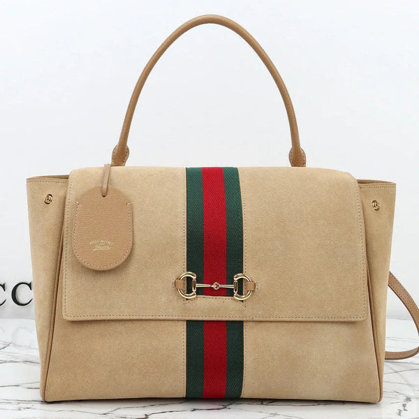GG 2026 Paparazzo Shoulder Bag 37cm Beige Red Green Leather
