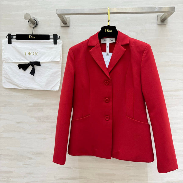 CD 30 Montaigne Bar Jacket Red Wool Silk 394149